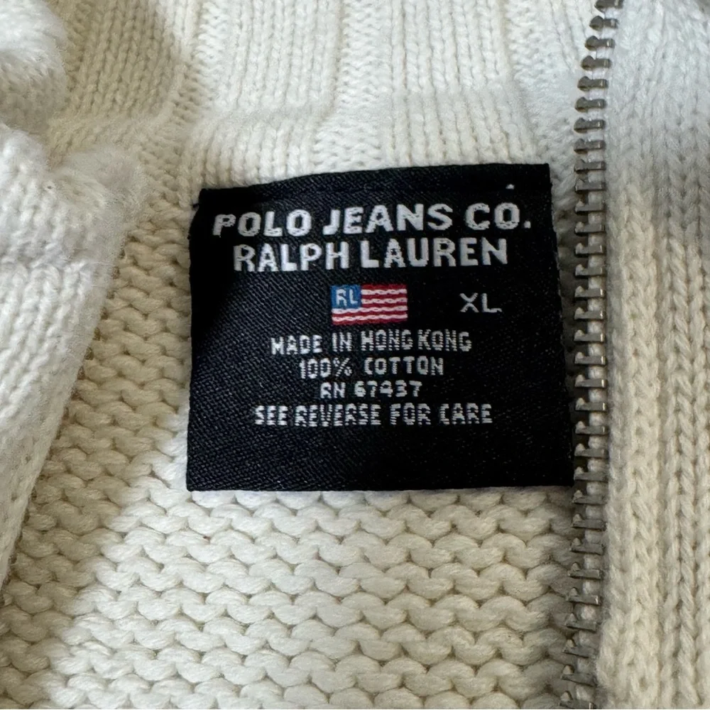 Vintage polo jeans Co. Ralph Lauren quarter zip sweater XL - Picture 4 of 11